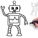 تعليم رسم الروبوت خطوة بخطوة للأطفال